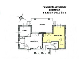 Földszinti egyszobás apartman alaprajza